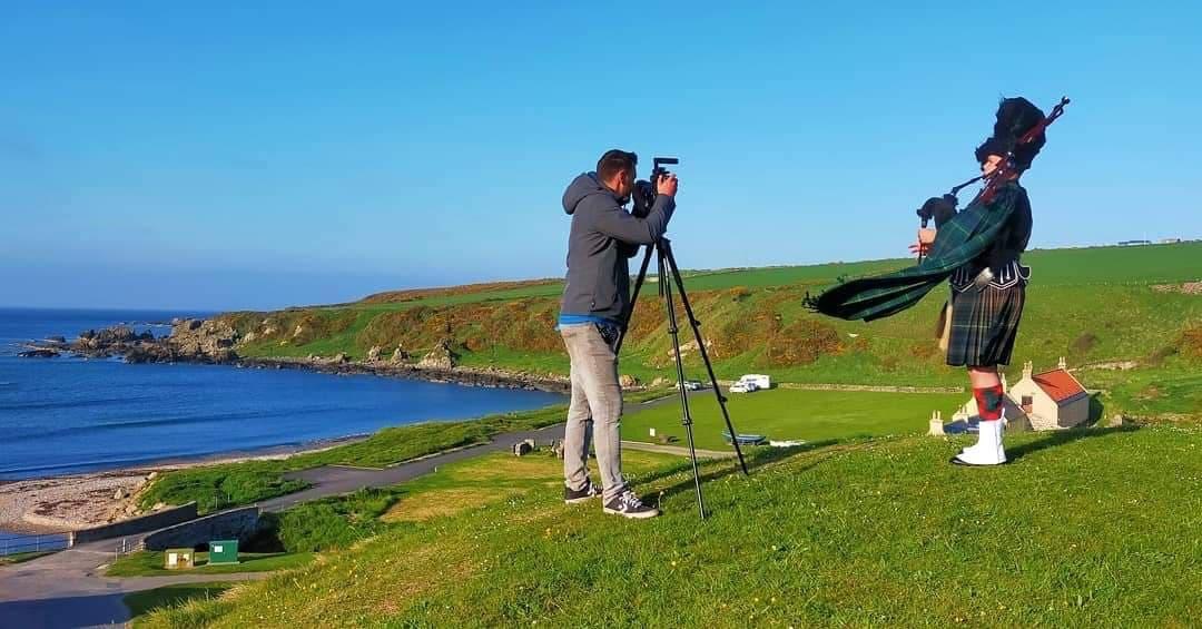 Filming on location in Portsoy