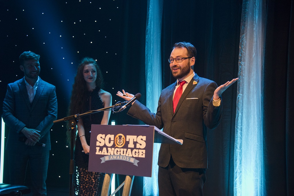 Colin Mackenzie collected the prize for School of the Year, awarded to Troqueer Primary School, Dumfries