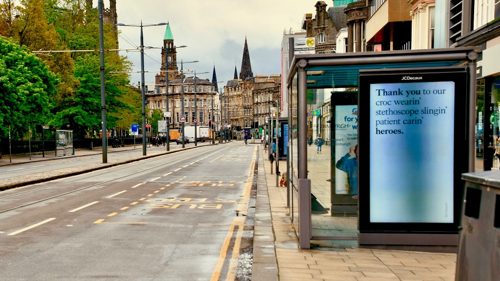 Edinburgh's Princes Street at the height of lockdown