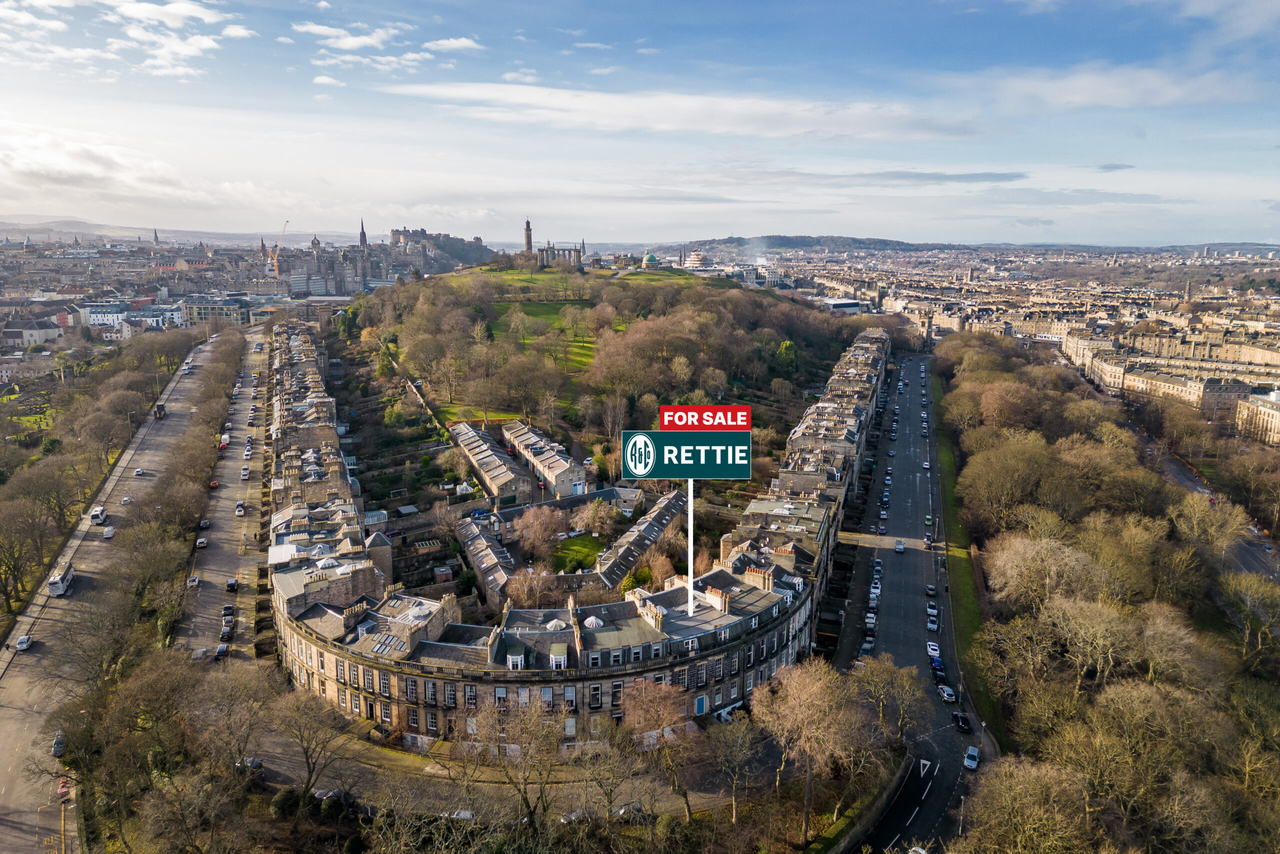 The row of classical terraced houses on Carlton Terrace were designed around a hairpin curve in the early 1800s