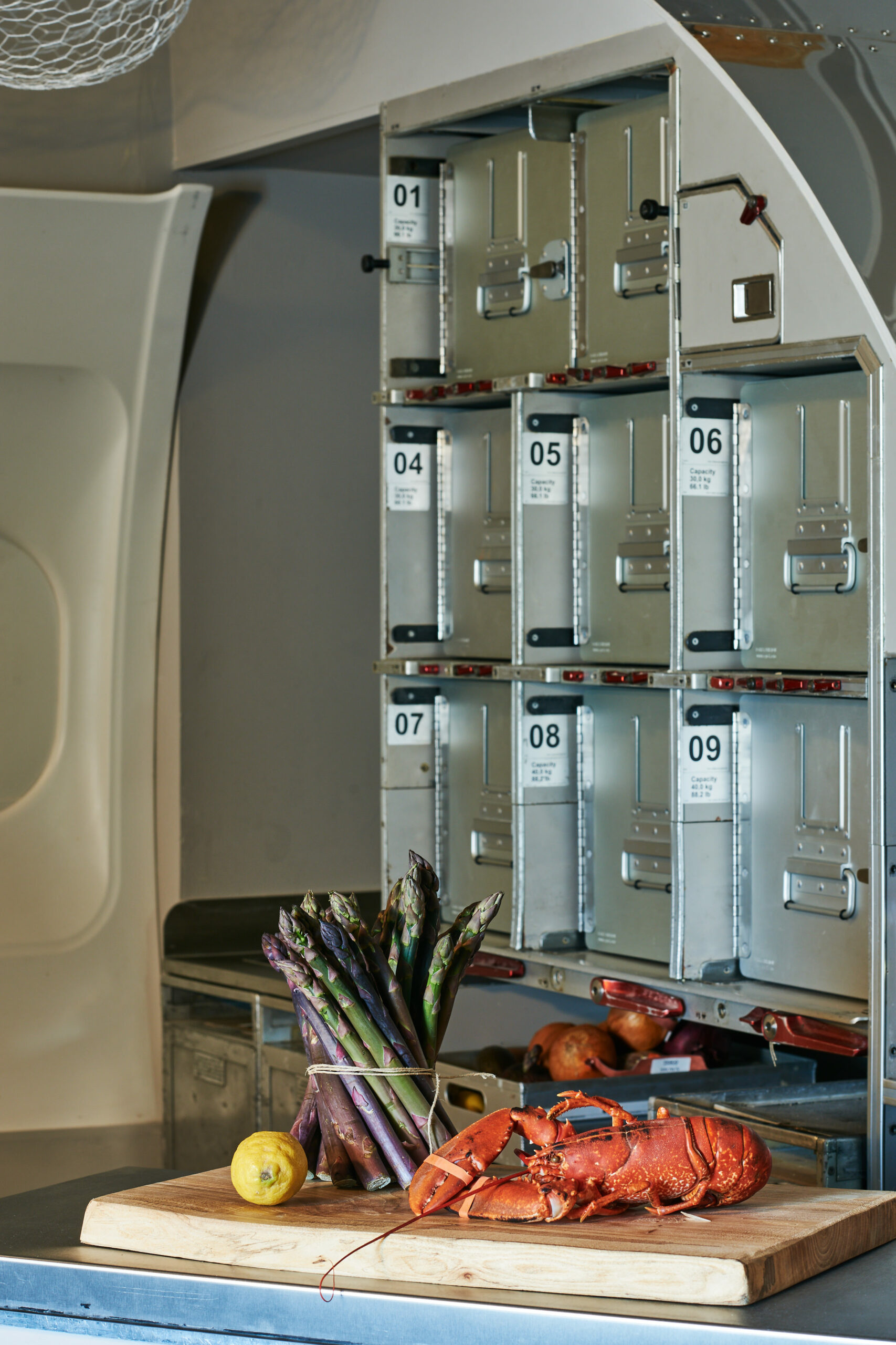 The Boeing 737 galley was transformed into a working kitchen