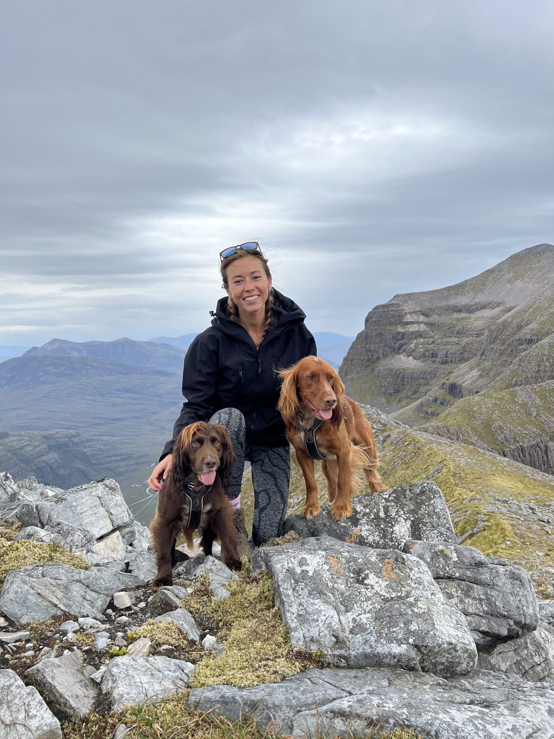 Hollie Jenkins with dogs Hugo and Spencer