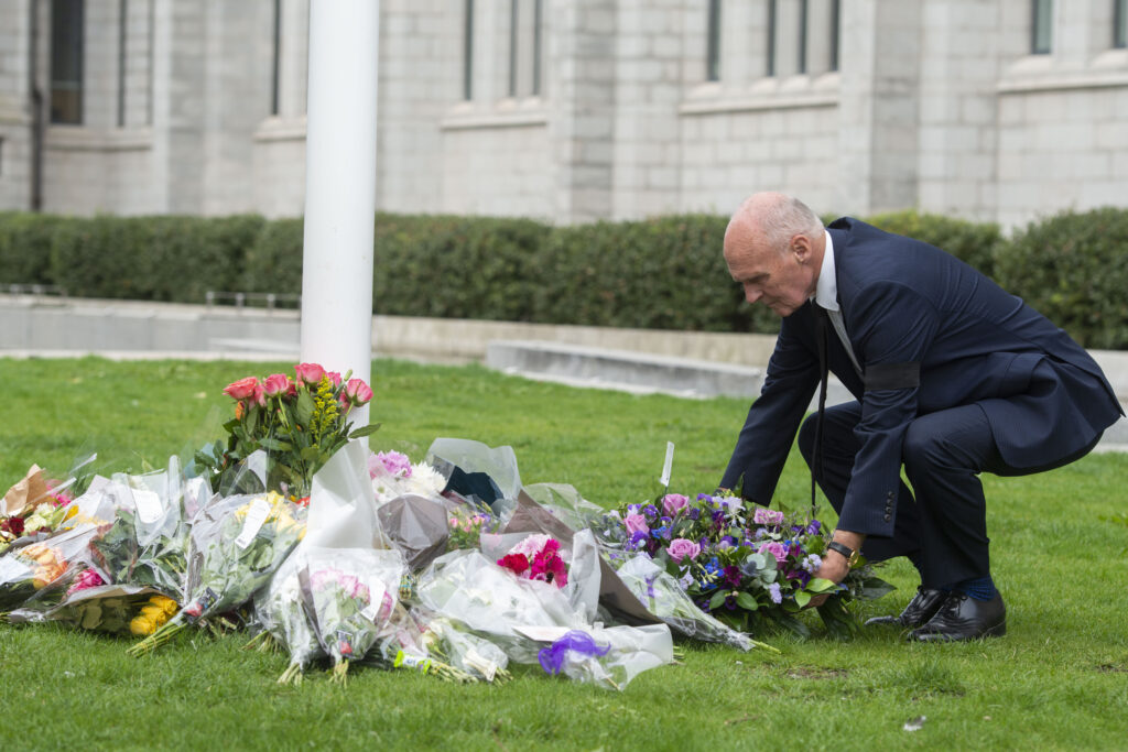 David Cameron lays a wreath