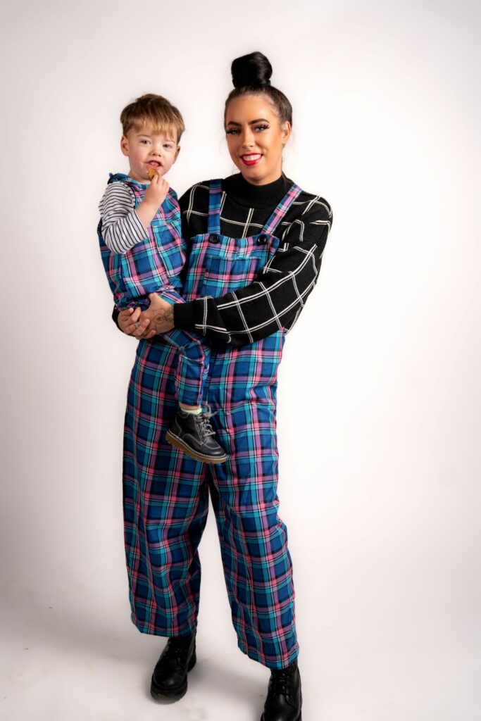 Clothes maker Amy Revell and her son, Leo