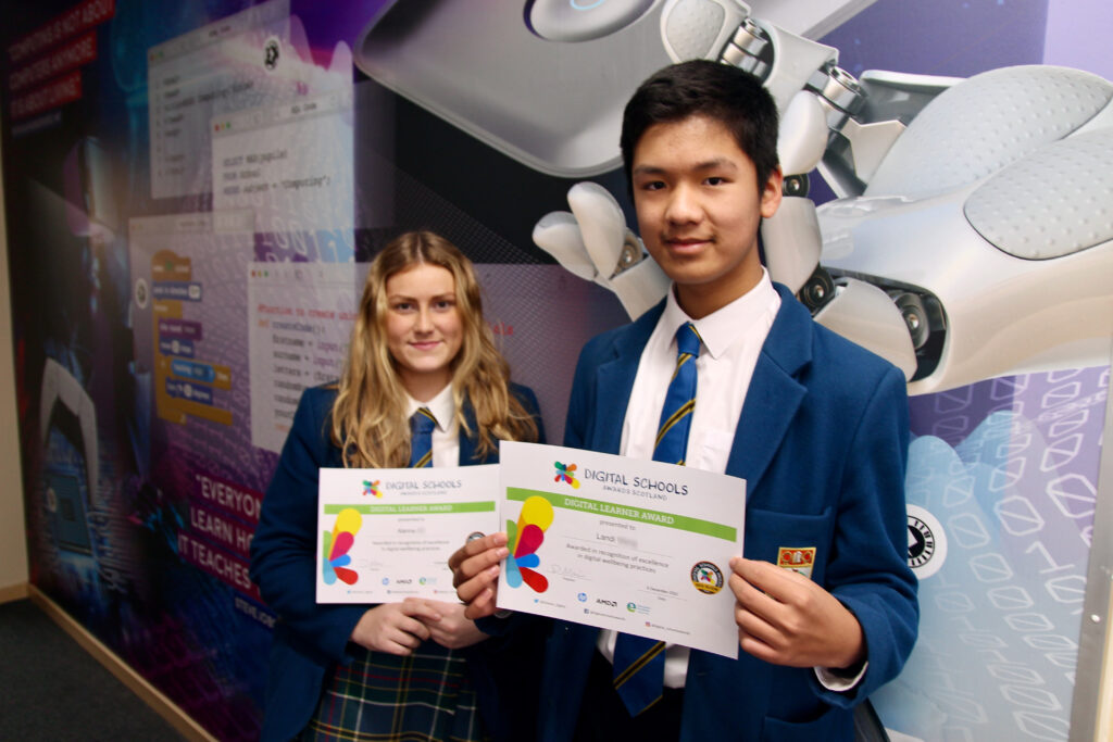 Schools news - High School of Glasgow pupils with certificates