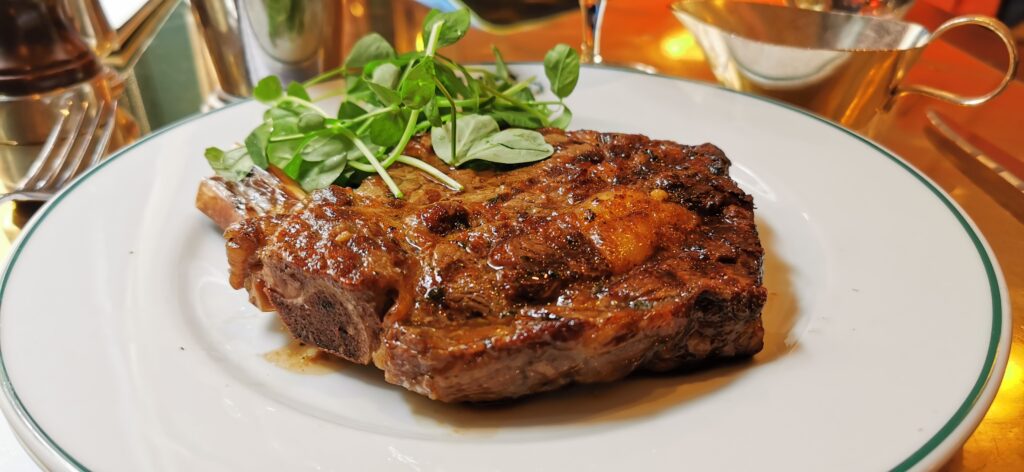 Rib-eye steak at The Ivy in Glasgow