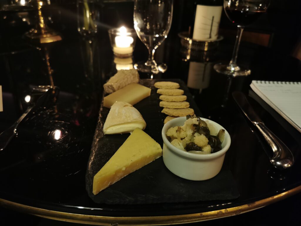 Cheeses at Rhubarb restaurant in Prestonfield House