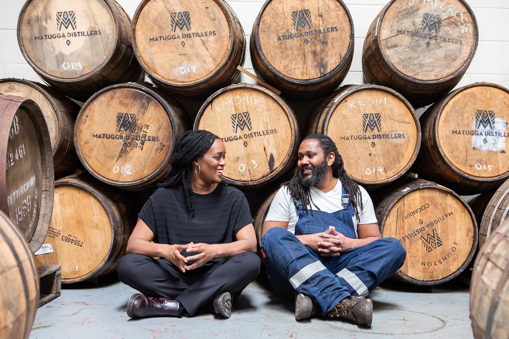 Matugga Rum founders Paul and Jacine Rutasikwa, in their distillery in Livingston, Scotland