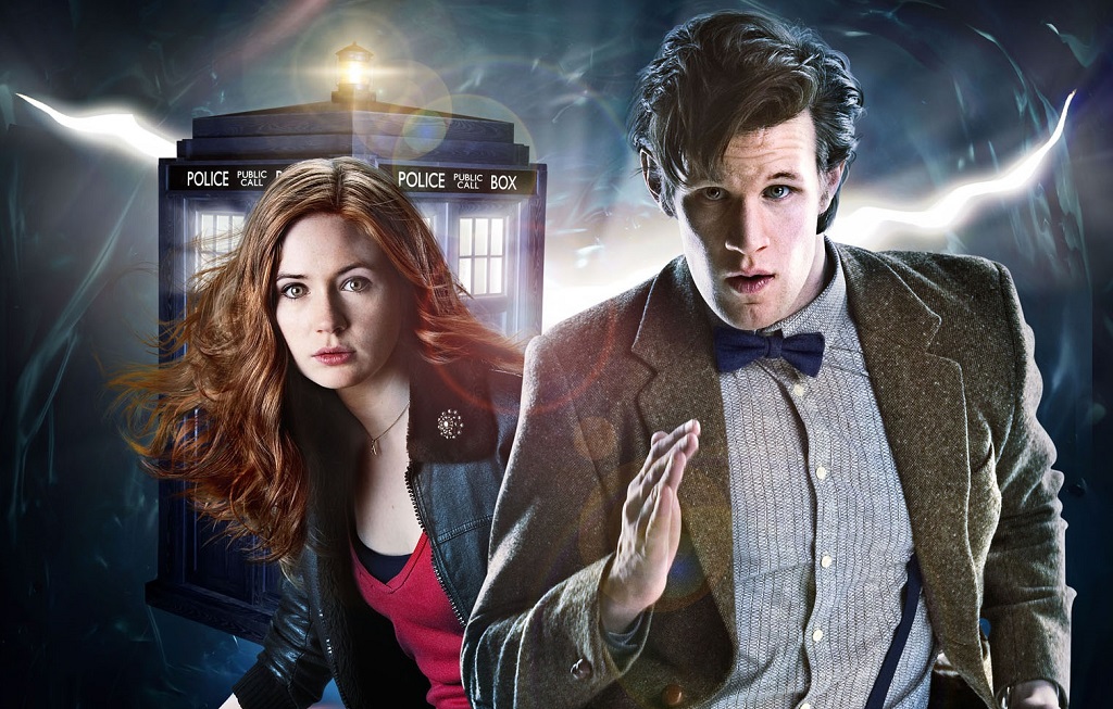 **THIS IMAGE IS UNDER EMBARGO UNTIL TUESDAY 6TH APRIL 2010**  Picture shows: (l-r) KAREN GILLAN as Amy Pond and MATT SMITH as the Doctor. Background the TARDIS and vortex. TX: BBC ONE Saturday 3rd April 2010