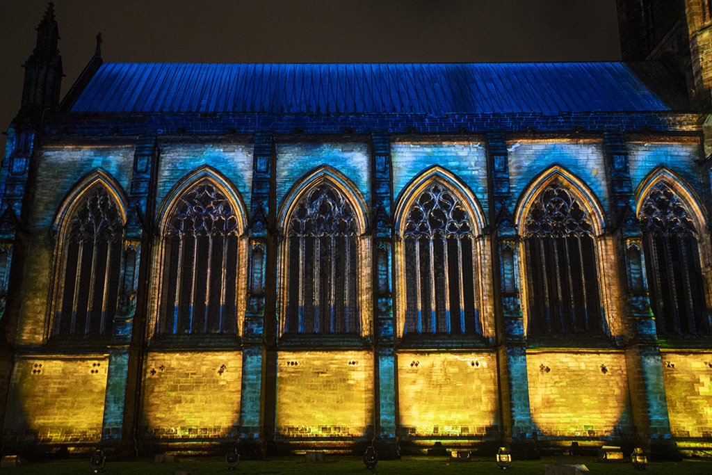 Opening at Paisley Abbey, Scotland, ÔAbout UsÕ, which will also be presented in Derry-Londonderry, Caernarfon, Luton and Hull, combines multimedia installations and live performance to immerse audiences in the history of the universe, from the Big Bang to the present day. At dusk, local landmarks are transformed into vast canvases combining awe-inspiring live projection-mapped animation with poetry, music, and live choirs.
Picture Date Sunday February 27, 2022.
Lesley Martin/PA Assignments