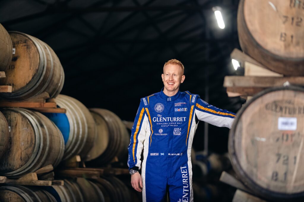 Porsche driver Ross Wylie at The Glenturret distillery