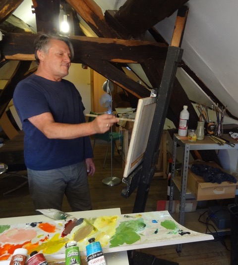 Lex at his studio in France