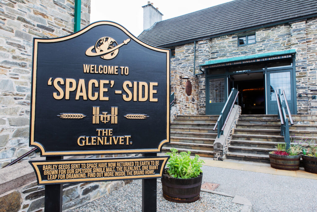 'SPACE'- SIDE TOWN SIGN at The Glenlivet Distillery, Ballindalloch, Scotland