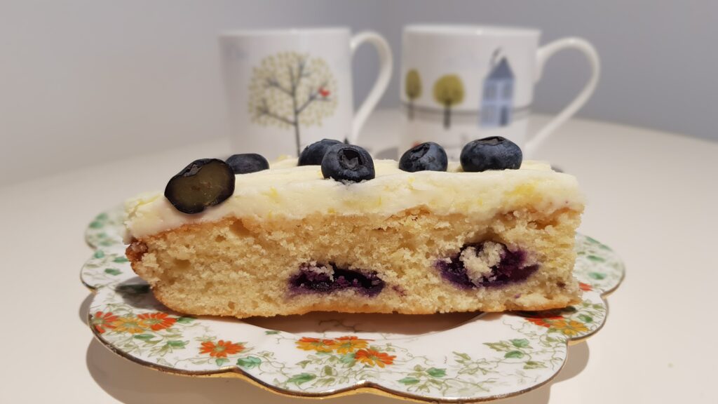 Roxy's lemin and blueberry slice