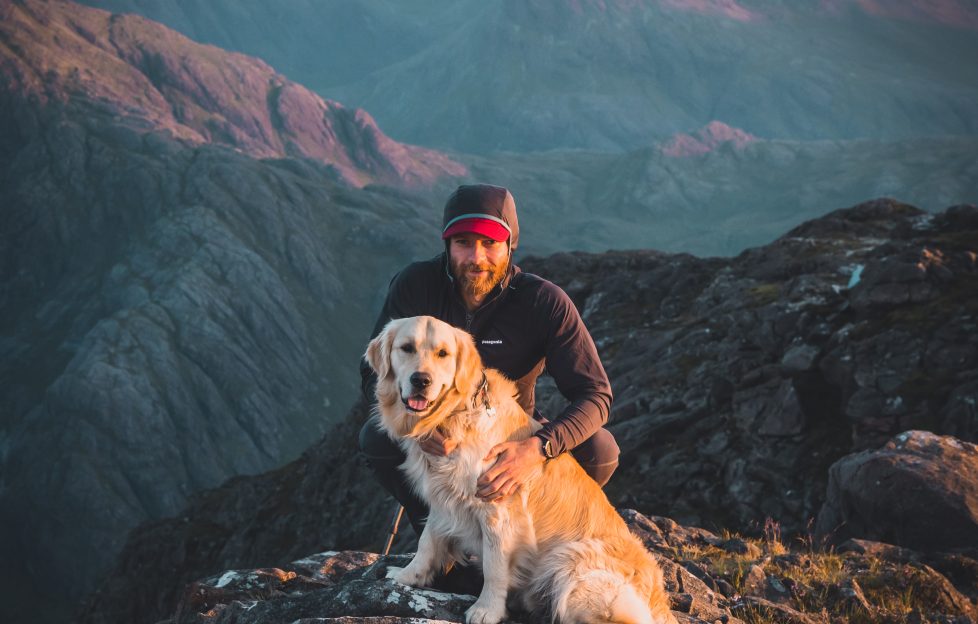 Brian Pollock with his golden retriever, Harris.
