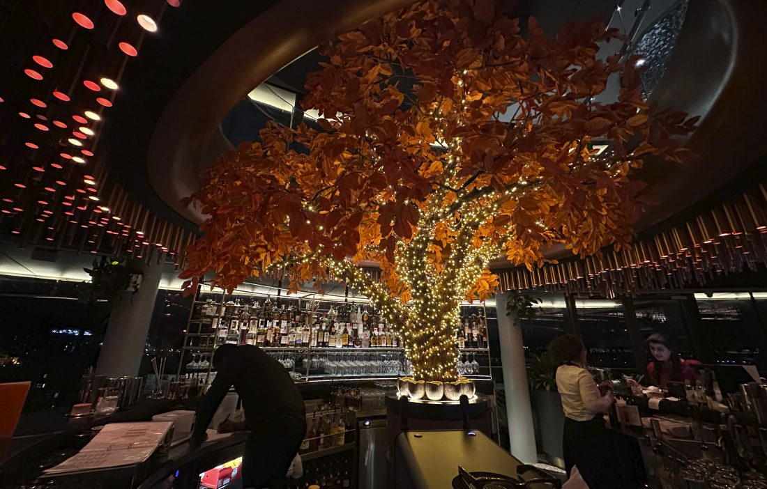 SUSHISAMBA's iconic tree sits at the heart of the restaurant. [Rosie Morton]
