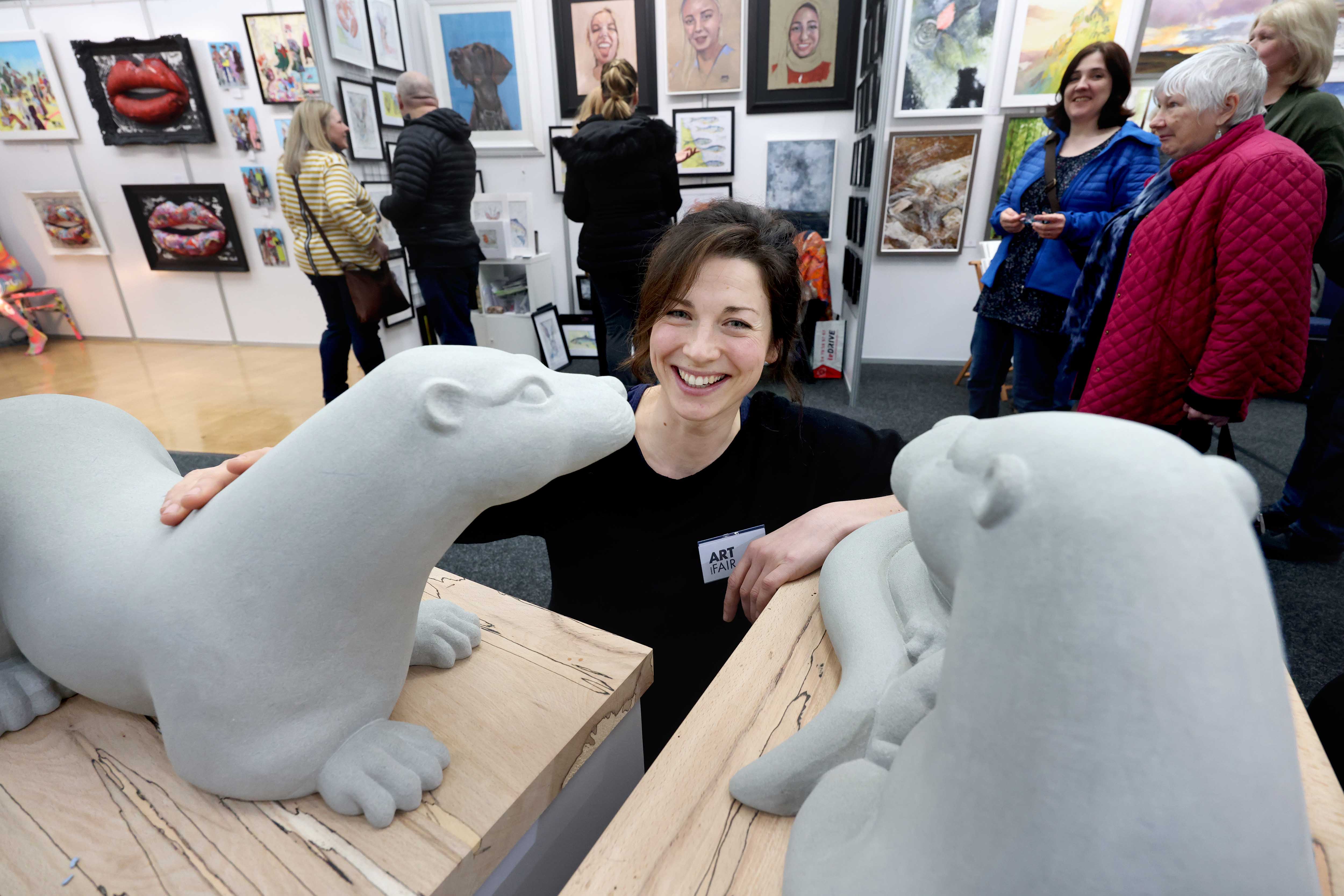 Borders Art Fair (BAF) 2023 Saturday Event, Borders Events Centre, Kelso, 18/03/2023:
Jo Crossland of Scottish Stone Carvers.
Photography for Borders Art Fair from: Colin Hattersley Photography - www.colinhattersley.com - cphattersley@gmail.com - 07974 957 388.