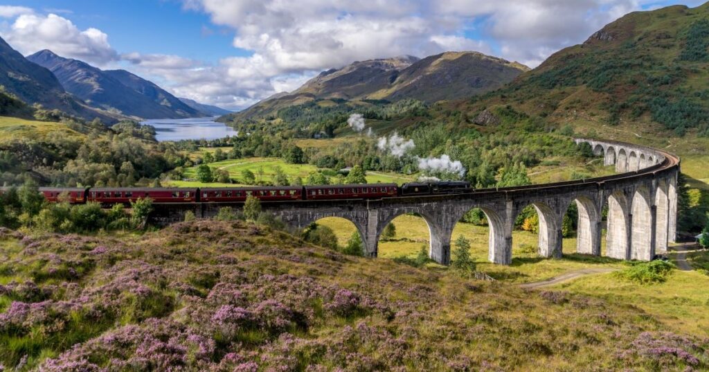 Jacobite steam train over the Glenfinnan Viaduct. Credit: Adobe Stock.