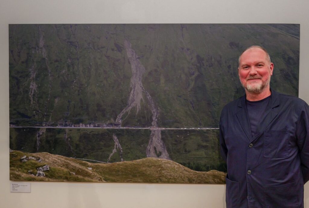 1st prize Mick McGraw with his winning work 1st prize Mick McGraw with his winning work
