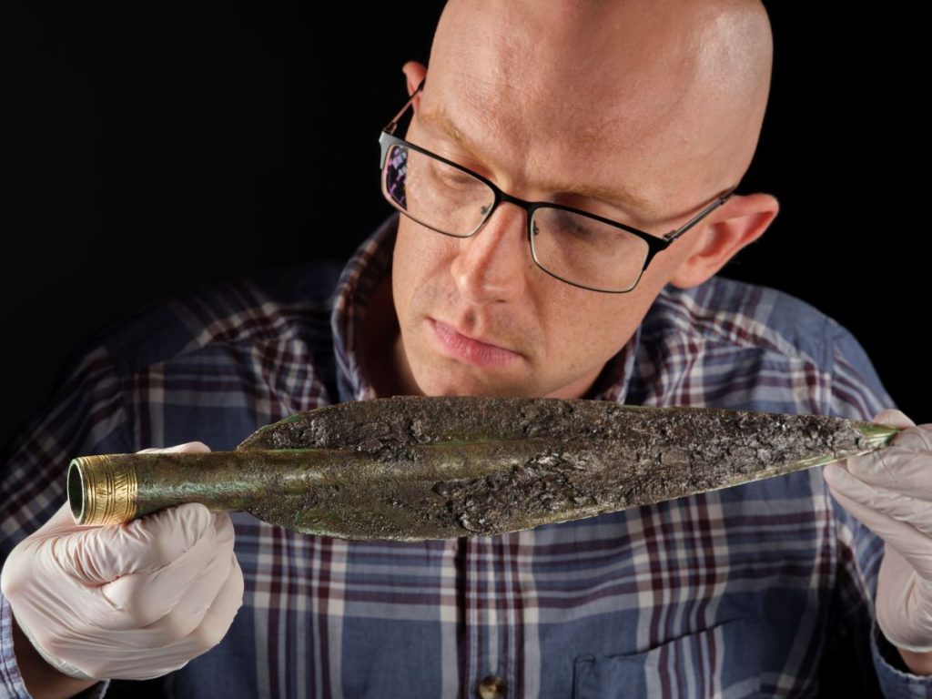 National Museums Scotland curator Dr Matthew Knight examines the Carnoustie Hoard. Photo © National Museums Scotland 4 National Museums Scotland curator Dr Matthew Knight examines the Carnoustie Hoard. Photo © National Museums Scotland 4