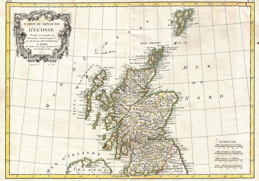 A 1772 map of Scotland in French