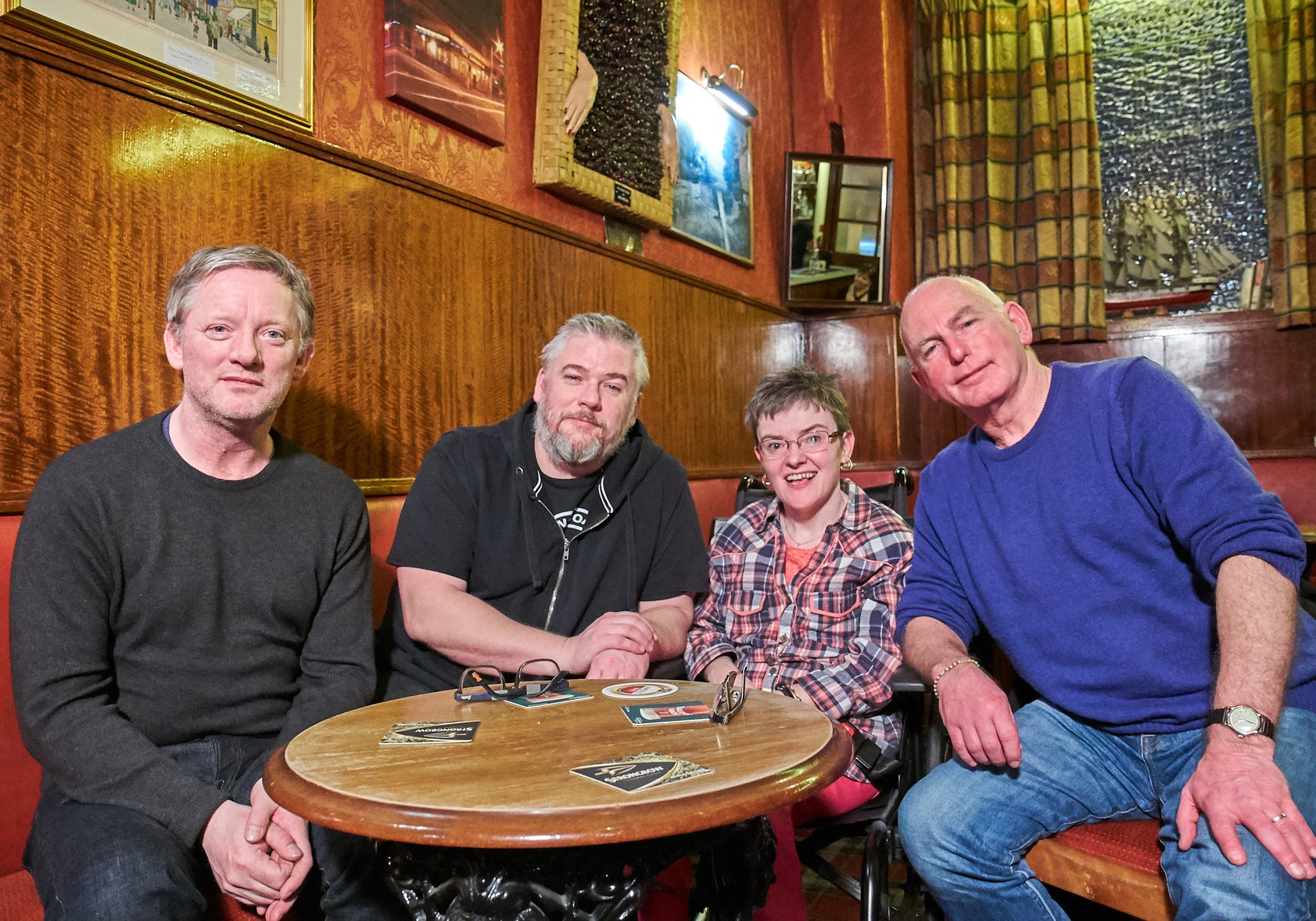 Orphans Reunited (from left) Douglas Henshall (Michael), Stephen McCole (John) Rosemarie Stevenson (Sheila) and Gary Lewis (Thomas) (Photo: Hopscotch Films) 