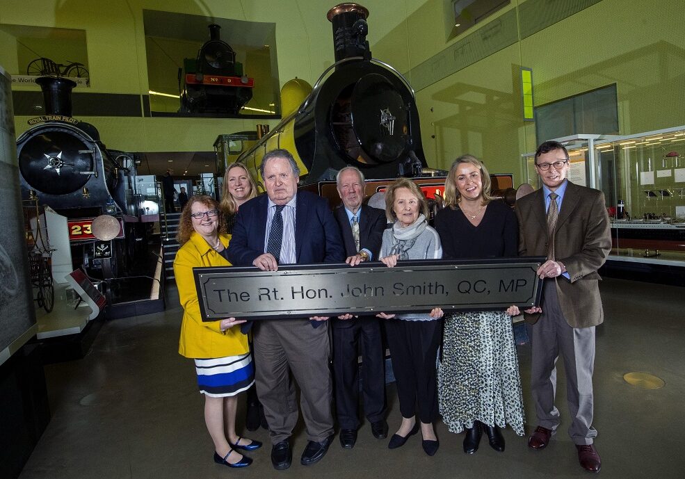 Glasgow Museums has acquired a railway nameplate of outstanding historic merit, named after John Smith, the late Labour leader and former Member of Parliament for Monklands East (Photo by Bill Murray / SNS Group)