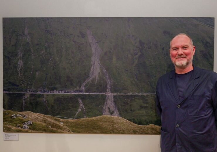 1st prize Mick McGraw with his winning work 1st prize Mick McGraw with his winning work