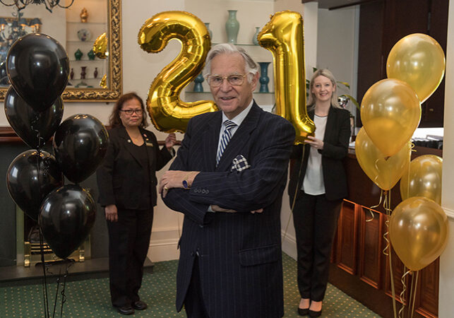 Founder and chair of Skene House, Charles P Skene, with head housekeeper Marilou Scott and assistant manager Susan Aitken 