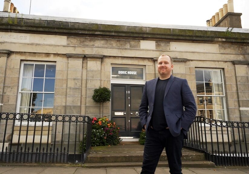 Homeowner Craig outside Doric House in Edinburgh's city centre. (Photo: IWC Media / Rory Dunning)