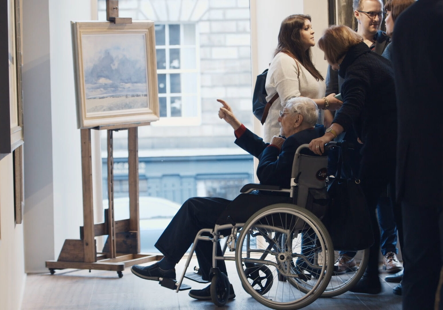 James Morrison attending his last exhibition with daughter Judith  (Photo: Montrose Pictures)