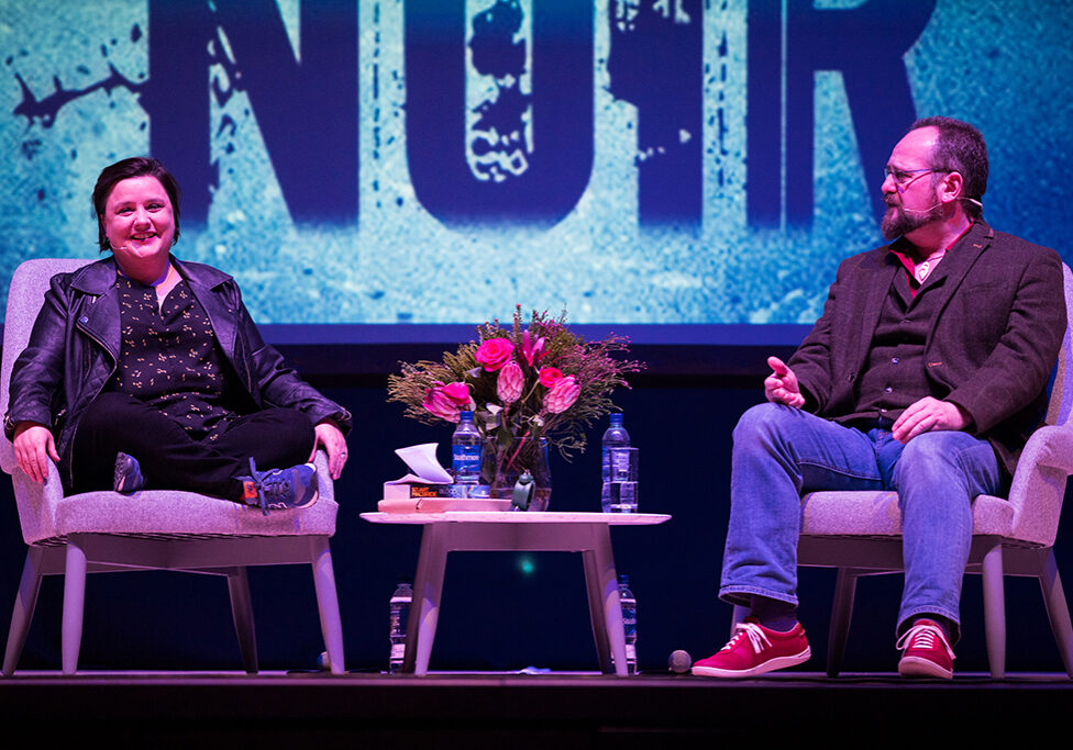 Stuart MacBride and Susan Calman hold a discussion at Granite Noir in the Aberdeen Music Hall