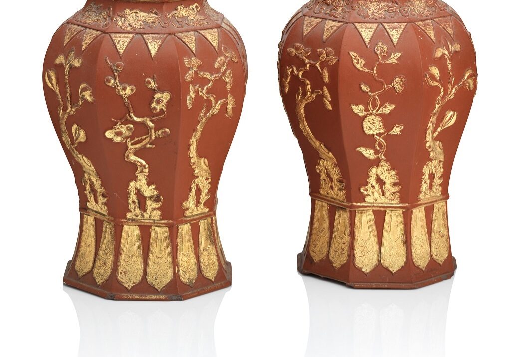 Yixing octagonal vases from around 1700