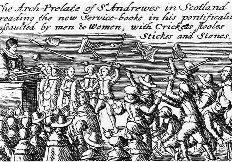 A riot against an Anglican prayer book in 1637