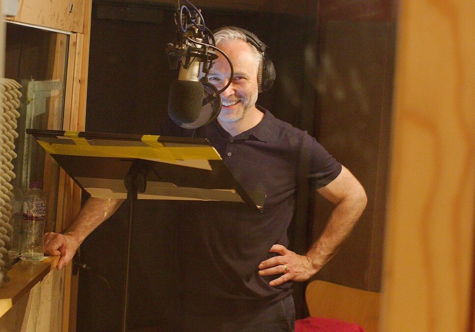 Mark Bonnar in studio (Photo: Big Finish)