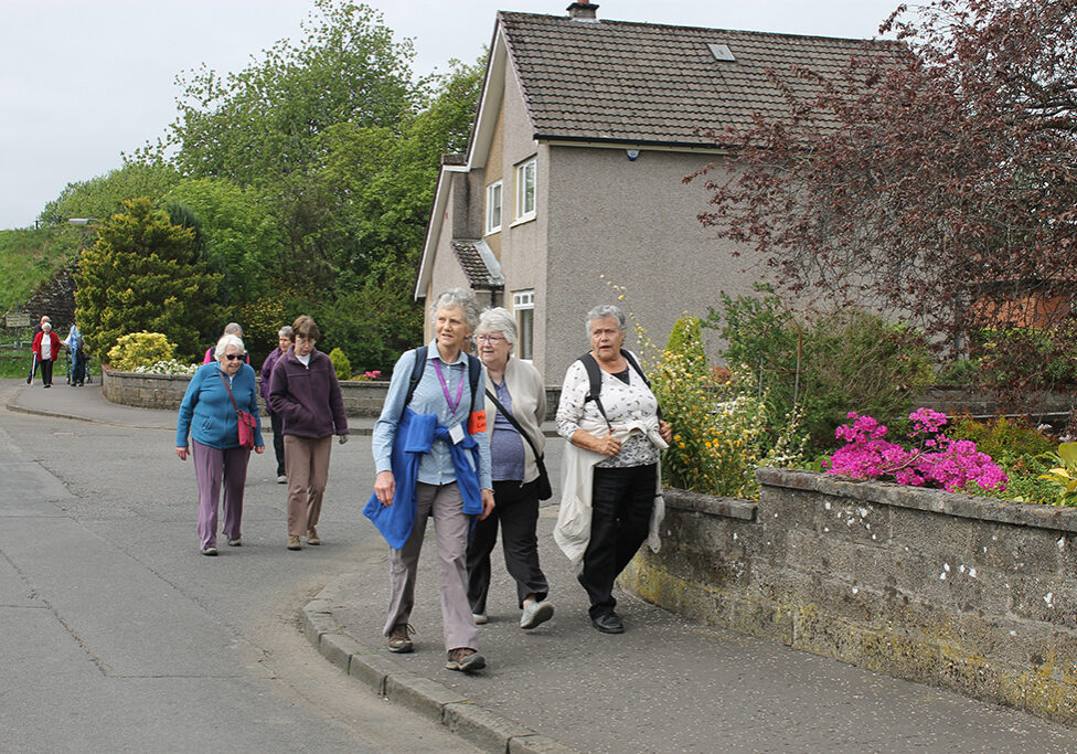 Bield group walking up road
