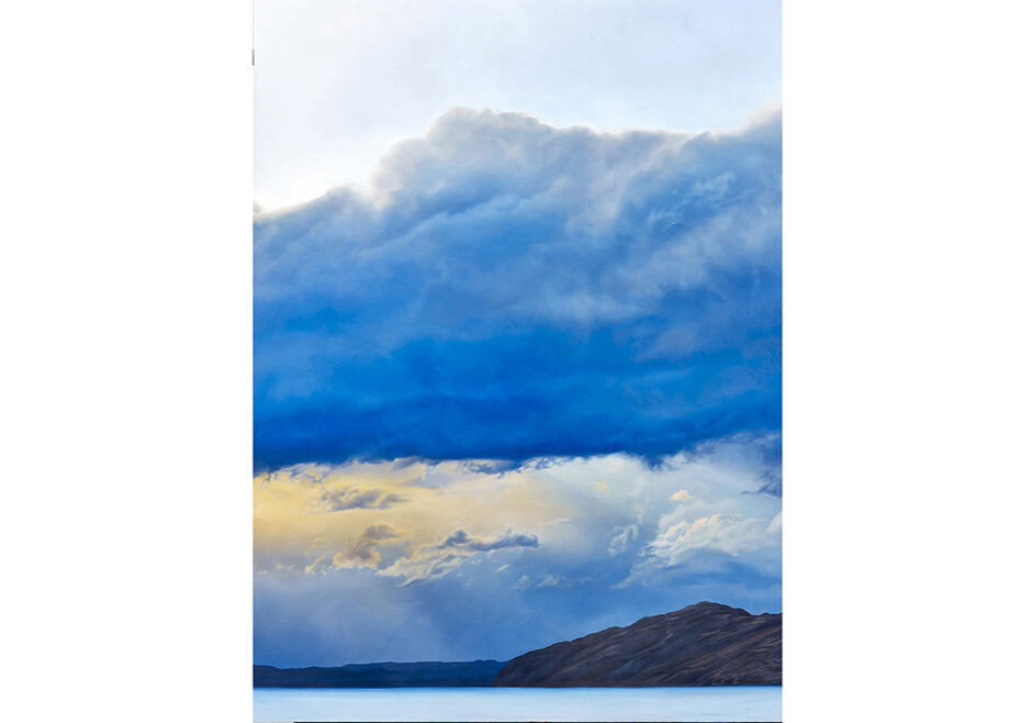 Rebecca Collins, Blue Cloud Towards Isle Ornsay, oil on board, 100 x 74 cm