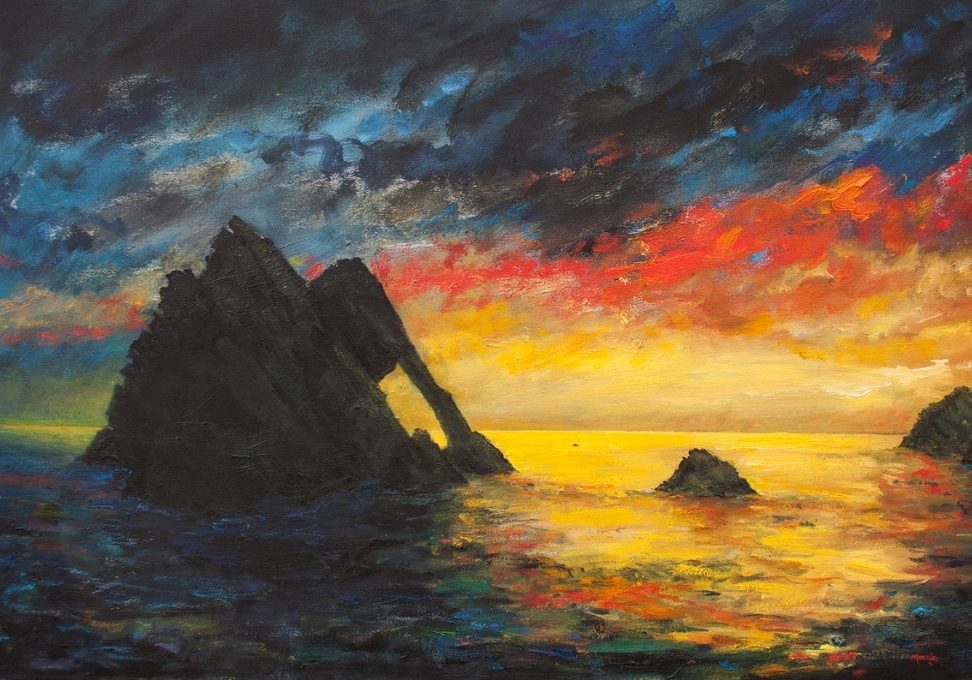 Bow Fiddle Rock, Portknockie, by Gordon Mackie