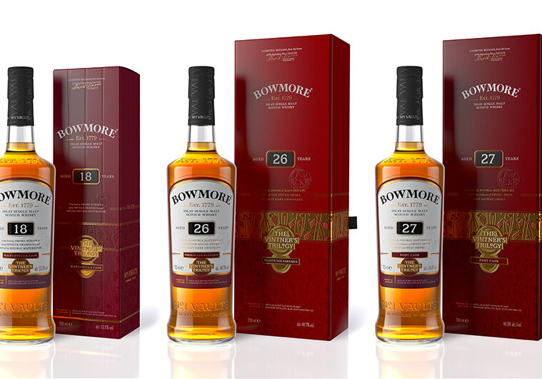 All three releases from Bowmore's Vintner's Trilogy
