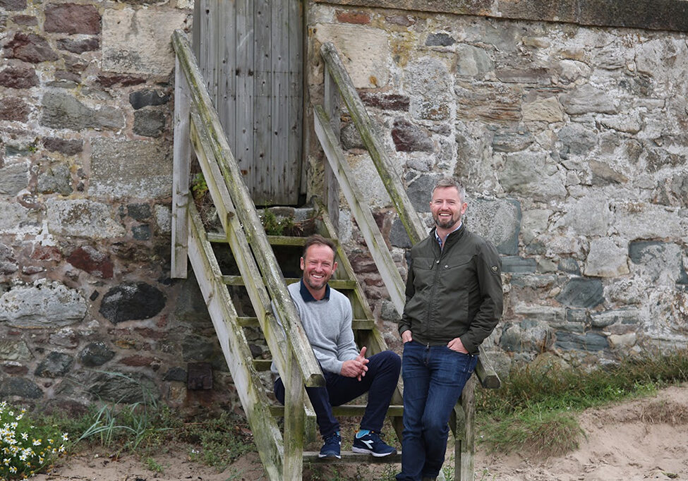 Bravo Whisky Golf founders Neil Scott Johnson (sitting) and Paul Geddes