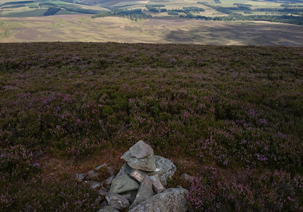 A Cairn on Dirrington Great Hill looking to Cockburn Law, Whiteadder