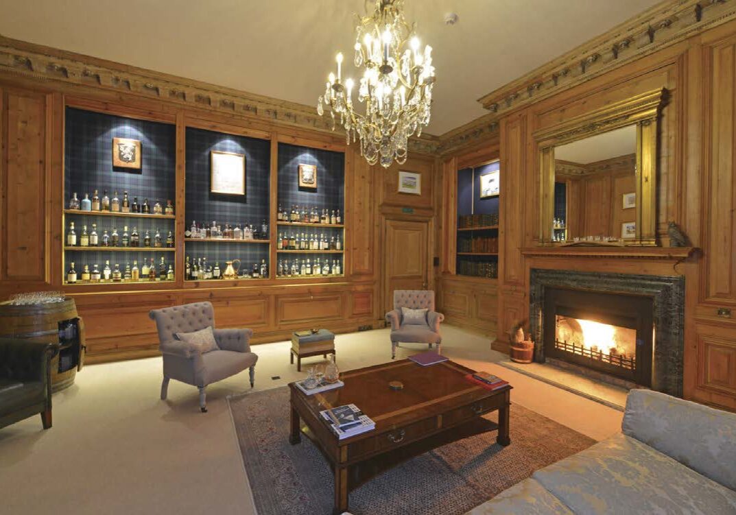 The wood panelling in the Whisky Library has been restored (Photo: Angus Blackburn)
