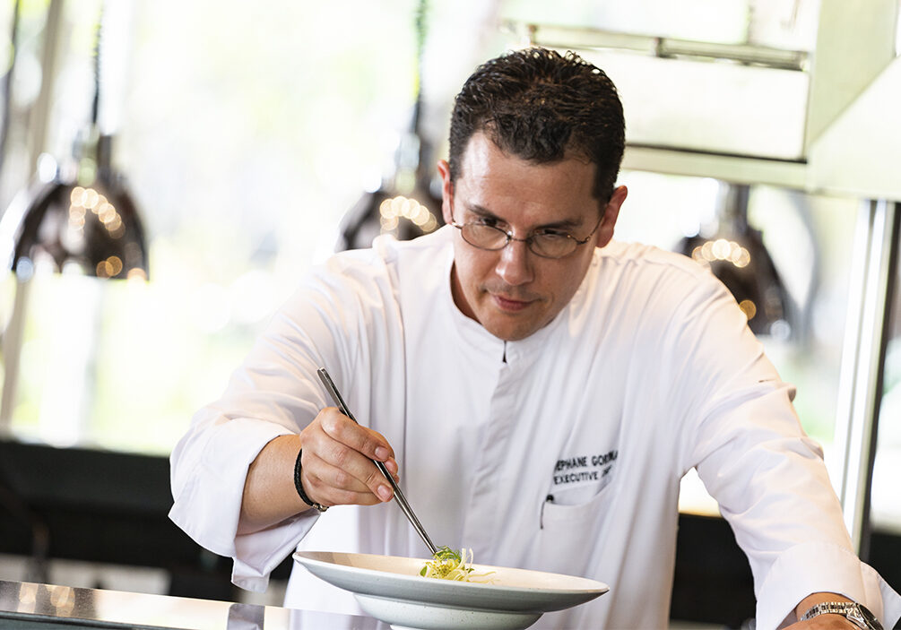 Chef Stephane Gortina cooking.