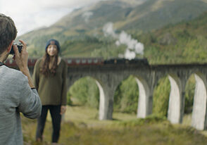 The new Come Along campaign is aimed at younger Americans, with this picture showing Scotland's Harry Potter connections with the Glenfinnan Viaduct