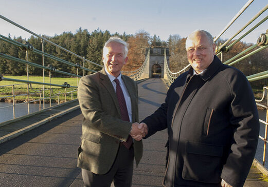 Councillor Glen Sanderson of Northumberland County Council with Councillor Gordon Edgar of Scottish Borders Council