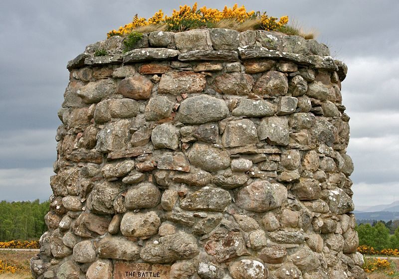 The Culloden battlefield memorial cairn