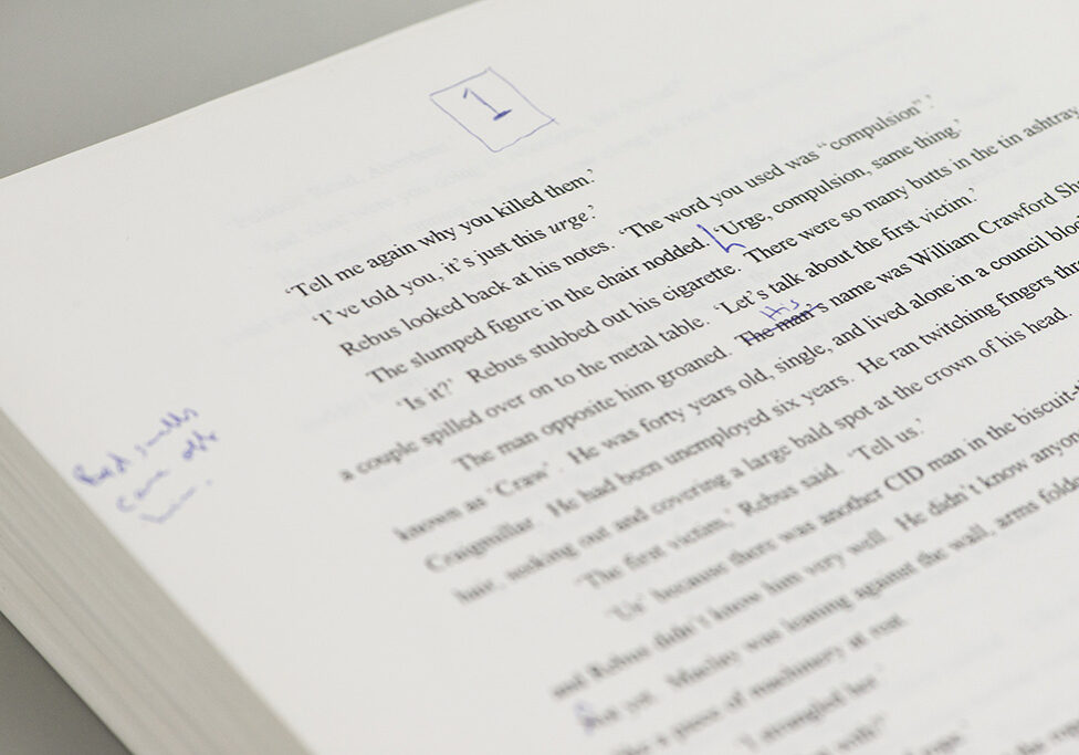 Ian Rankin's annotations can be seen on his archived manuscripts. 