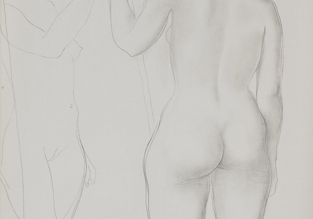 Dame Barbara Hepworth - Figure in Mirror, sketch, unframed 
