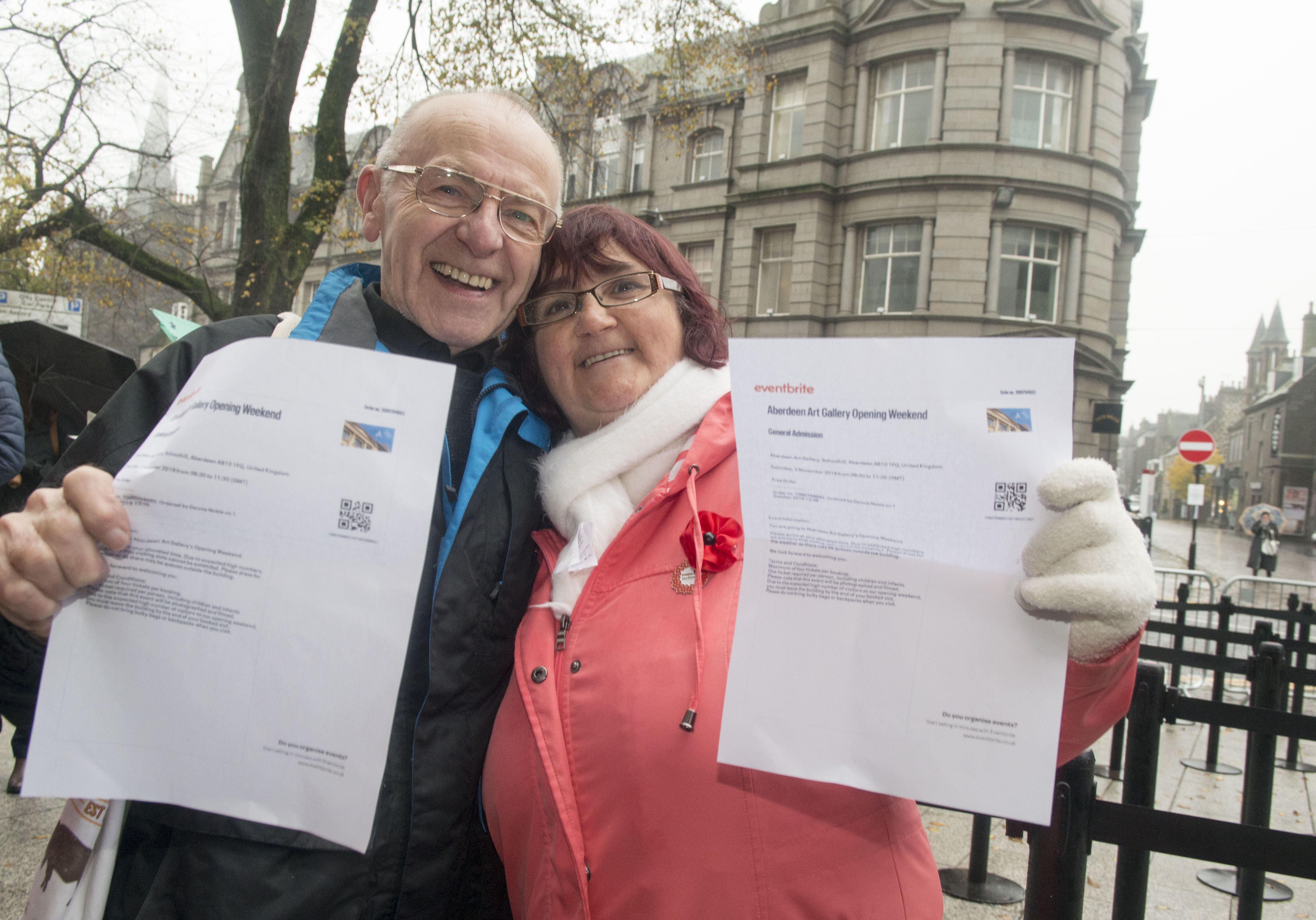 Dennis and Carol McDonald were among the first to arrive for Saturday’s opening