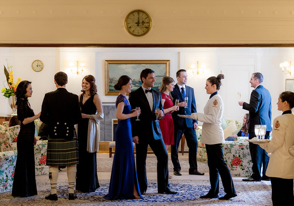 A drinks reception in the Britannia's State Drawing Room (Photo: Marc Millar)